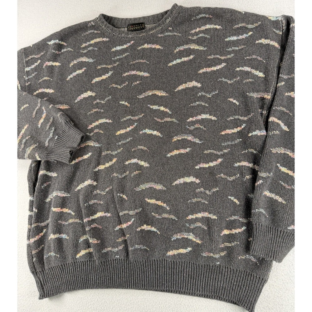 VTG 90's Mens Knit Cosby Sweater Cotton USA Made Mens XL Reunion Menswear - Picture 2 of 6
